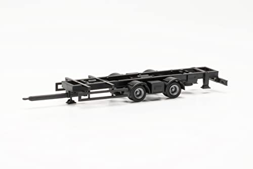 herpa 085533 LKW Modell, Tandem-Hängerfahrgestell für Volumenzüge 7,82m mit Festaufbau, 2 STK. originalgetreu im Maßstab 1:87, Modellauto, Modellbau, Deko, Zubehör Miniaturmodelle, schwarz von herpa