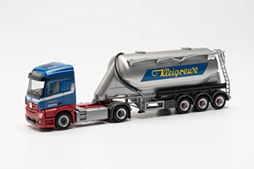 herpa 316132 Mercedes-Benz Actros Streamspace 2.3 Eutersilo-Sattelzug Kleigrewe, originalgetreu im Maßstab 1:87, Modell LKW, Modellbau Sammlerstück, Made in Germany, Miniaturmodell, Mehrfarbig von herpa