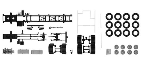 herpa 084703 84703 Fahrgestell Volvo 4-achs LKW mit Chassisverkleidung (Inhalt: 2 Stück), Sortiert von herpa