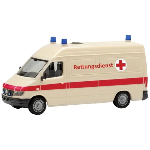 herpa 097031 Mercedes-Benz Sprinter `96 RTW Rettungsdienst Modell Auto Miniaturmodelle Kleinmodell Sammlerstück Detailgetreu, Mehrfarbig von herpa