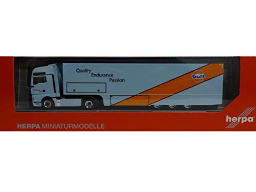 Herpa 311335 - Man TGX XXL Euro 5 Renntransporter-Sattelzug Gulf Oil - 1:87 von herpa