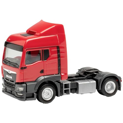 herpa 314572 Man TGS TM Zugmaschine mit Windleitblechen, verkehrsrot Model, Multicolor, Medium von herpa