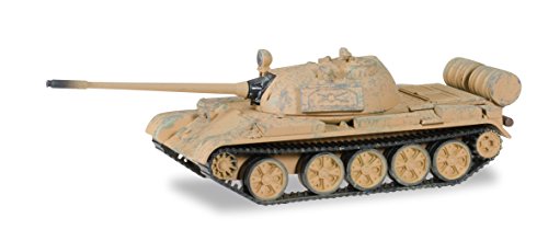 herpa 745642 – T-55 M Mittlerer Kampfwagen mit Gebrauchsspuren, Military, Militärfahrzeug, Miniaturmodelle, Sammlerstück, Kleinmodell, Flugzeugmodell, Detailgetreu, Kunststoff, Grün - Maßstab 1:87 von herpa