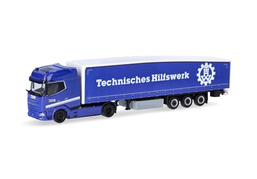 Herpa LKW Modell DAF XG+ Ecoflex-Sattelzug THW KatastrophenschutzNordrhein-Westfalen (Nordrhein-Westfalen/Hilden), Miniatur im Maßstab 1:87, Sammlerstück, Made in Germany, Kunststoff von herpa