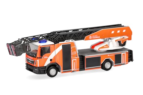 Herpa LKW Modell Man TGM Drehleiter DLK Berliner Feuerwehr, Miniatur im Maßstab 1:87, Sammlerstück, Made in Germany, Kunststoff von herpa