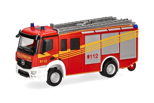 Herpa LKW Modell Mercedes-Benz Actros S HLF 2000 "Feuerwehr, Miniatur im Maßstab 1:87, Sammlerstück, Made in Germany, Kunststoff von herpa