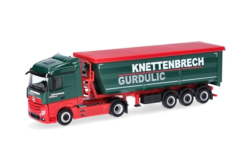 Herpa LKW Modell Mercedes-Benz Actros Streamspace Stahlmulden-Sattelzug Knettenbrech & Gurdulic (Hessen/Wiesbaden), Miniatur im Maßstab 1:87, Sammlerstück, Made in Germany, Kunststoff von herpa