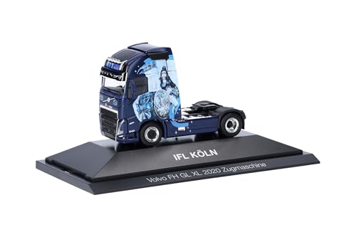 Herpa LKW Modell Volvo FH Gl. XL 2020 Solozugmaschine IFL Köln/Nightfighter, Miniatur im Maßstab 1:87, Sammlerstück, Made in Germany, Kunststoff von herpa