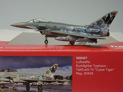 Herpa Luftwaffe Eurofighter Typhoon TaktLwG 74 Cyber Tiger Reg.30 * 29 1/200 Druckguss Flugzeugmodell Flugzeug von herpa