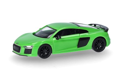 Herpa Modellauto Audi R8 V10 Plus, Micrommatagrün, Miniatur im Maßstab 1:87, Sammlerstück, Made in Germany, Modell aus Kunststoff von herpa