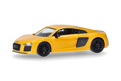 Herpa Modellauto Audi R8 V10 Plus, vegasgelb, Miniatur im Maßstab 1:87, Sammlerstück, Made in Germany, Modell aus Kunststoff von herpa