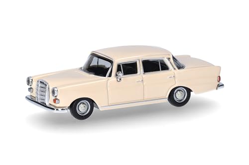 Herpa Modellauto Mercedes-Benz 200 Heckflosse, Miniatur im Maßstab 1:87, Sammlerstück, Made in Germany, Modell aus Kunststoff, Creme von herpa