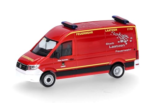 Herpa Modellauto VW Crafter Kasten Hochdach Freiwillige Feuerwehr Laatzen (Niedersachsen/Laatzen), Miniatur im Maßstab 1:87, Sammlerstück, Made in Germany, Modell aus Kunststoff von herpa