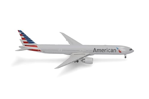 Herpa Modellflugzeug American Airlines Boeing 777-300ER – N736AT, Miniatur im Maßstab 1:500, Sammlerstück, Modell ohne Standfuß, Metall von herpa