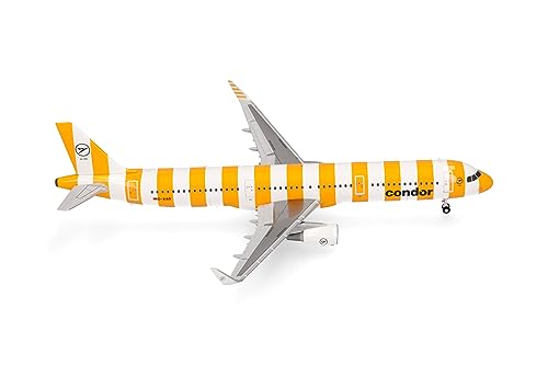 Herpa Modellflugzeug Condor Airbus A321 “Sunshine” – D-AIAD, Miniatur im Maßstab 1:200, Sammlerstück, Modell ohne Standfuß, Metall von herpa