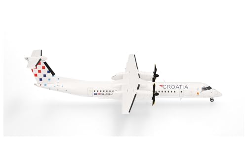 Herpa Modellflugzeug Croatia Airlines Bombardier Q400 - “Zagorje” - 9A-CQE Miniatur im Maßstab 1:200, Sammlerstück, Modell ohne Standfuß, Metall von herpa