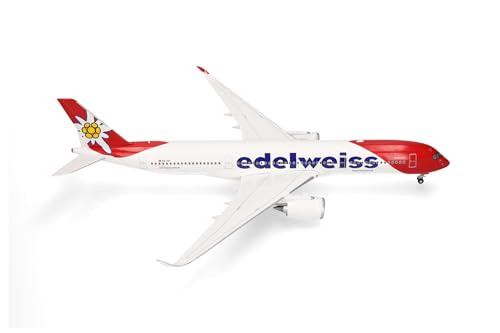 Herpa Modellflugzeug Edelweiss Air Airbus A350-900 - HB-IHF Piz Bernina Miniatur im Maßstab 1:200, Sammlerstück, Modell ohne Standfuß, Kunststoff Herpa Modellflugzeug Edelweiss Air Airbus A350-900 - HB-IHF Piz Bernina Miniatur im Maßstab 1:200, Sammlerstück, Modell ohne Standfuß, Kunststoff von herpa