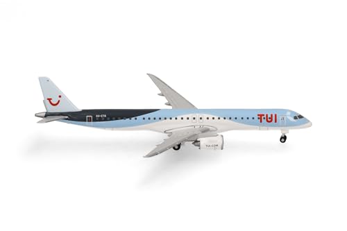 Herpa Modellflugzeug Embraer E195-E2,TUI Airlines Belgium, Miniatur im Maßstab 1:500, Sammlerstück, Modell ohne Standfuß, Metall von herpa