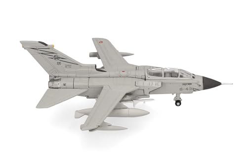 Herpa Modellflugzeug Italian Air Force Panavia Tornado ECR - 155° Gruppo ETS, 6° Stormo Diavoli Rossi, Ghedi Air Base, Miniatur im Maßstab 1:200, Sammlerstück, Modell ohne Standfuß, Metall von herpa