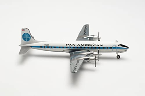 Herpa Modellflugzeug Pan Am Douglas DC-6B “Clipper Betsy Ross – N6523C” Maßstab 1:200- Modellbau Flugzeug, Flugzeugmodell für Sammler, Miniatur Deko, Flieger ohne Standfuß aus Metall von herpa