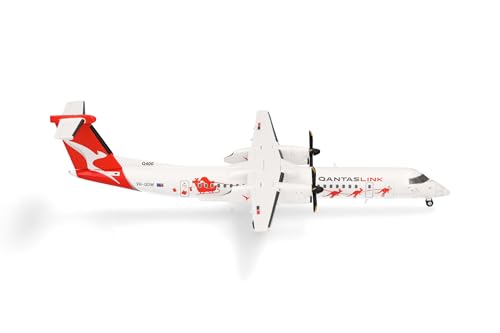 Herpa Modellflugzeug QantasLink Bombardier Q400 Dasher-8" Miniatur im Maßstab 1:200, Sammlerstück, Modell ohne Standfuß, Metall von herpa