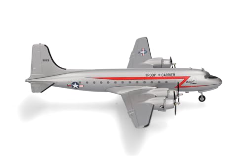 Herpa Modellflugzeug U.S. Air Force Douglas C-54 Skymaster “Rosinenbomber” – Miniatur im Maßstab 1:200, Sammlerstück, Modell ohne Standfuß, Metall von herpa