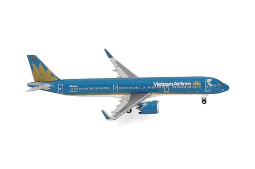 Herpa Modellflugzeug Vietnam Airlines Airbus A321neo, Miniatur im Maßstab 1:500, Sammlerstück, Modell ohne Standfuß, Metall Herpa Modellflugzeug Vietnam Airlines Airbus A321neo, Miniatur im Maßstab 1:500, Sammlerstück, Modell ohne Standfuß, Metall von herpa