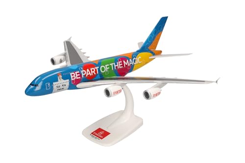 Herpa Snap-Fit Modellflugzeug Emirates Airbus A380 “Destination Dubai” – A6-EOT Miniatur im Maßstab 1:250, Sammlerstück, Modell mit Standfuß, Kunststoff von herpa