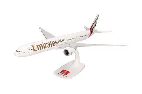 Herpa Snap-Fit Modellflugzeug Emirates Boeing 777-300ER - New 2023 Colors, Miniatur im Maßstab 1:200, Sammlerstück, Modell mit Standfuß, Kunststoff von herpa