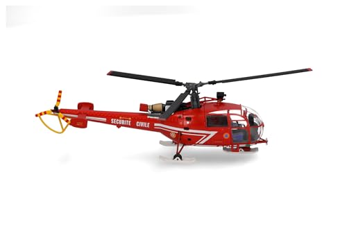 Herpa Modellhubschrauber Sécurité Civile Sud Aviation SA 316 Alouette III - GHSC Base Chamonix/Musée de l’Air et de l’Espace im Maßstab 1:72, Sammlerstück, Modell ohne Standfuß, Metall von herpa