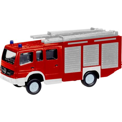 herpa 066716 – Mercedes Benz Atego HLF 20 Feuerwehr, Miniatur Auto, Modellsammlung, Miniaturmodelle, Fahrzeuge zum Sammeln, Kleinmodell, Sammlerstück, Detailgetreu, Kunststoff, Rot - Maßstab 1:160 von herpa