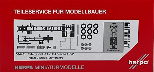 herpa 084451 - LKW-Fahrgestell Volvo FH, 3 Achse, Fahrzeuge, schwarz/Silber von herpa