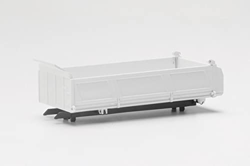 herpa 085472 Modellbausatz Meiller Kippmulde für 4-achs Kipper 2 STK, originalgetreu im Maßstab 1:87, Modell LKW für Diorama, Modellbau Sammlerstück, Deko Miniaturmodelle aus Kunststoff, weiß von herpa