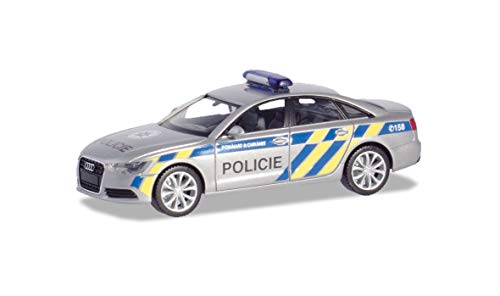 herpa 094429 – Audi A6 Limousine „Polizei Prag“, Modell Auto, Modellsammlung, Miniaturmodelle, Fahrzeuge zum Sammeln, Kleinmodell, Sammlerstück, Detailgetreu, Kunststoff, Mehrfarbig - Maßstab 1:87 von herpa