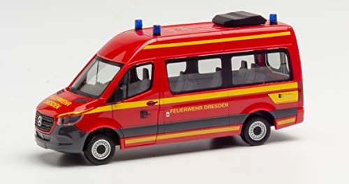 herpa 095488 Mercedes-Benz Sprinter 18 Bus HD „Feuerwehr Dresden“ in Miniatur zum Basteln Sammeln und als Geschenk, Mehrfarbig von herpa