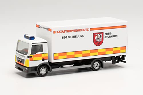 herpa 096560 Man TGL Koffer-LKW mit Ladebordwand „Katastrophenschutz Kreis Stormarn “Modell Auto, Miniaturmodelle, Kleinmodell, Sammlerstück, Detailgetreu, Mehrfarbig, S von herpa