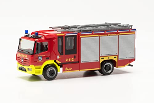 herpa 097314 Mercedes-Benz LKW Modell Atego '13 Ziegler Z-Cab LF Freiwillige Feuerwehr Weißenbrunn, Miniatur im Maßstab 1:87, Sammlerstück, Made in Germany, aus Kunststoff Miniaturmodell, Mehrfarbig von herpa