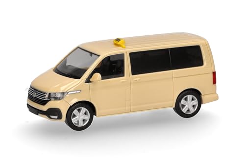 herpa 097482 Modellauto Volkswagen (VW) T6.1 Bus Taxi, Miniatur im Maßstab 1:87, Sammlerstück, Made in Germany, Modell aus Kunststoff Miniaturmodell, Mehrfarbig von herpa