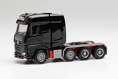 herpa 307734-004 Mercedes-Benz Arocs Bigspace Schwerlastzugmaschine, schwarz in Miniatur zum Basteln Sammeln und als Geschenk von herpa