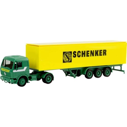 herpa 310949 – Mercedes-Benz S Koffer Sattelzug Schenker, LKW Hängerzug, Modellsammlung, Miniaturmodelle, Fahrzeuge zum Sammeln, Kleinmodell, Detailgetreu, Kunststoff, Mehrfarbig - Maßstab 1:87 von herpa