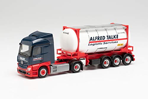 herpa 312868 Mercedes-Benz Actros Streamspace 2.3 18 Swapcontainer-Sattelzug Alfred Talke in Miniatur zum Basteln Sammeln und als Geschenk, Mehrfarbig von herpa