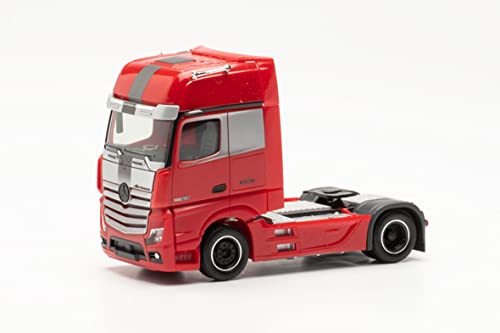 herpa 315852 Mercedes-Benz LKW Modell Actros '18 Gigaspace Zugmaschine Edition 3", Miniatur im Maßstab 1:87, Sammlerstück, Made in Germany, aus Kunststoff Miniaturmodell, rot von herpa