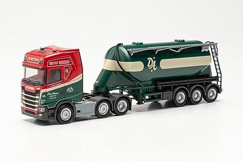 herpa 316293 LKW Modell Scania CS 20 HD Eutersilo-Sattelzug Preben Hansen, Miniatur im Maßstab 1:87, Sammlerstück, Made in Germany, Kunststoff Miniaturmodell von herpa