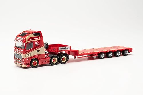 herpa 316354 LKW Modell Volvo FH 16 Gl. XL 2020 6x4 Semitieflade-Sattelzug Torben Rafn, Miniatur im Maßstab 1:87, Sammlerstück, Made in Germany, Kunststoff Miniaturmodell von herpa