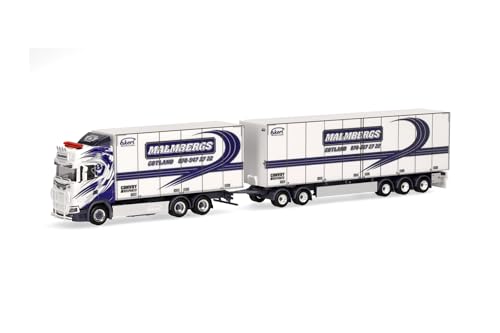 herpa 317290 LKW Modell Scania CS20 HD Schwedenkombi Malmbergs Akeri (Schweden/Visby), Miniatur im Maßstab 1:87, Sammlerstück, Made in Germany, Kunststoff Miniaturmodell, Mehrfarbig von herpa