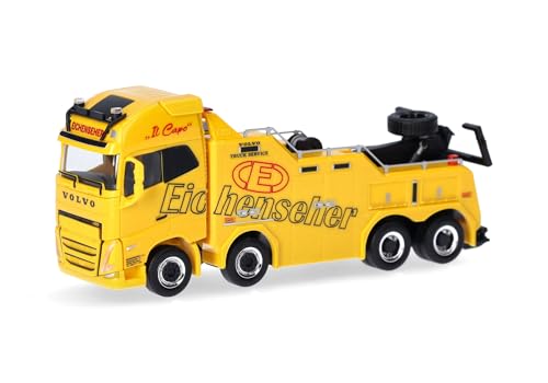 herpa 317740 LKW Modell Volvo FH16 Gl. XL 2020 EMPL Wrecker Eichenseher (Bayern/München), Miniatur im Maßstab 1:87, Sammlerstück, Made in Germany, Kunststoff Miniaturmodell, Gelb von herpa