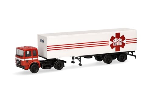 herpa 317924 LKW Modell Roman Diesel Koffer-Sattelzug 2a/2a VEB Kraftverkehr Meißen/DKK Kühlung, Miniatur im Maßstab 1:87, Sammlerstück, Made in Germany, Kunststoff Miniaturmodell, Mehrfarbig von herpa