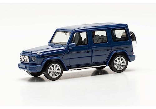 herpa 420280-002 Mercedes-Benz Modellauto G-Klasse, Miniatur im Maßstab 1:87, Sammlerstück, Made in Germany, Modell aus Kunststoff Miniaturmodell, Blau von herpa