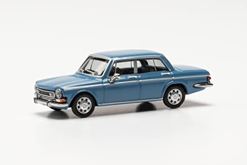 herpa 420464-003 Modellauto Simca 1301 Special, originalgetreu im Maßstab 1:87, Auto Modell für Diorama, Modellbau Sammlerstück, Deko Automodelle aus Kunststoff, Farbe: taubenblau Miniaturmodell von herpa