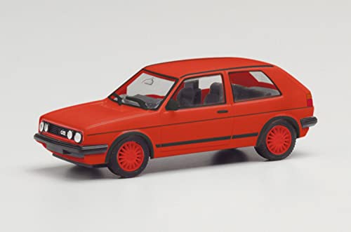 herpa 420846-002 Modellauto VW Golf GTI, originalgetreu im Maßstab 1:87, Auto Modell für Diorama, Modellbau Sammlerstück, Deko Automodelle aus Kunststoff, Farbe: Rot Miniaturmodell von herpa